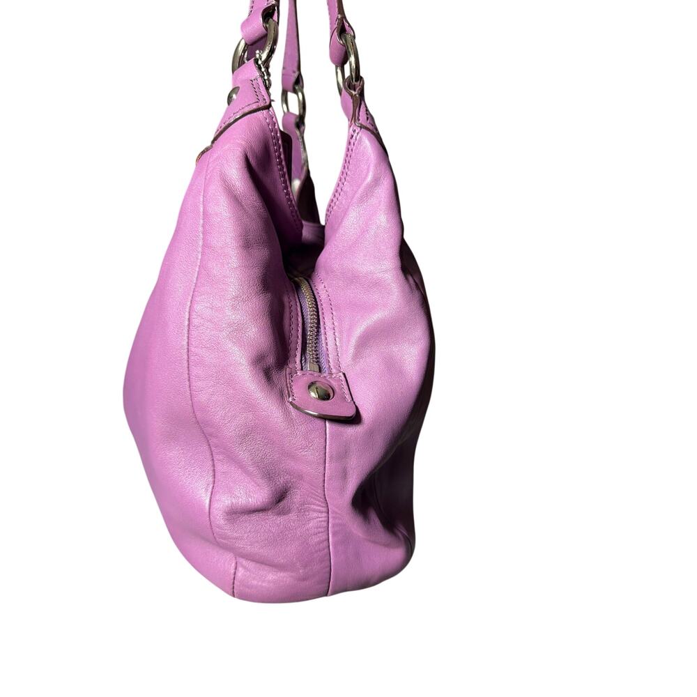 Coach Soho Lynn Hobo Bag Purple Lavender Leather Shoulder B - Picture 2 of 10